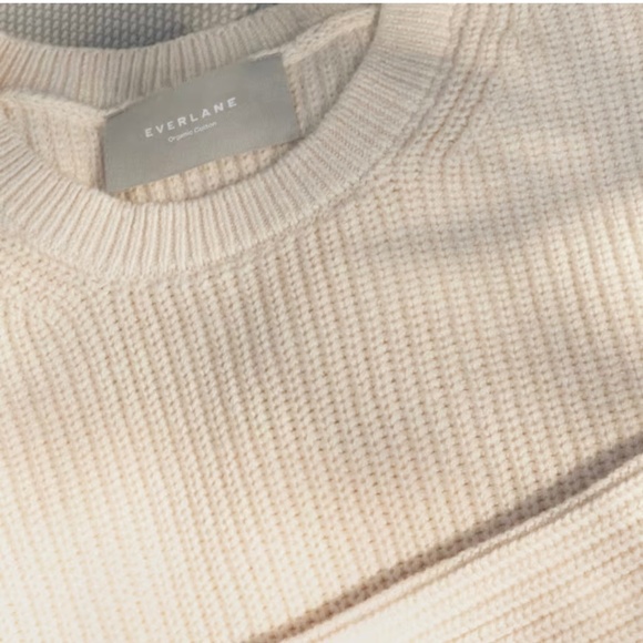 Everlane NWOT The Organic Cotton Slim Crew Sweater Canvas Color Size M - Picture 4 of 16